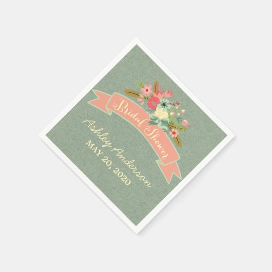 Rustic Flowers Vrijgezellenfeest Papieren servette Servetten (Hoek)