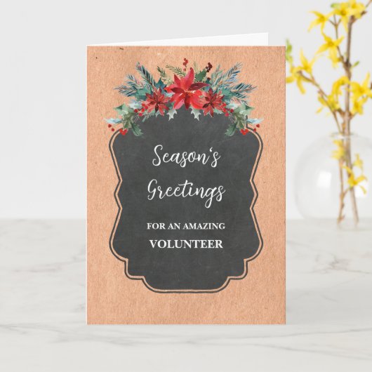 Rustic Flowers Vrijwillige Kerstvakantie Kaart (Gele Bloem)