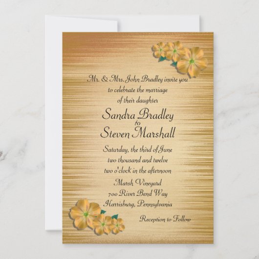 Rustic Flowers Wedding Invitation Kaart (Voorkant)