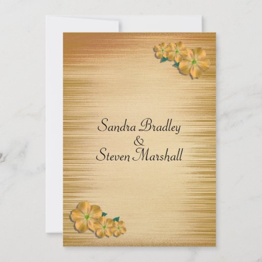 Rustic Flowers Wedding Invitation Kaart (Achterkant)