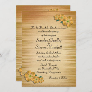 Rustic Flowers Wedding Invitation Kaart
