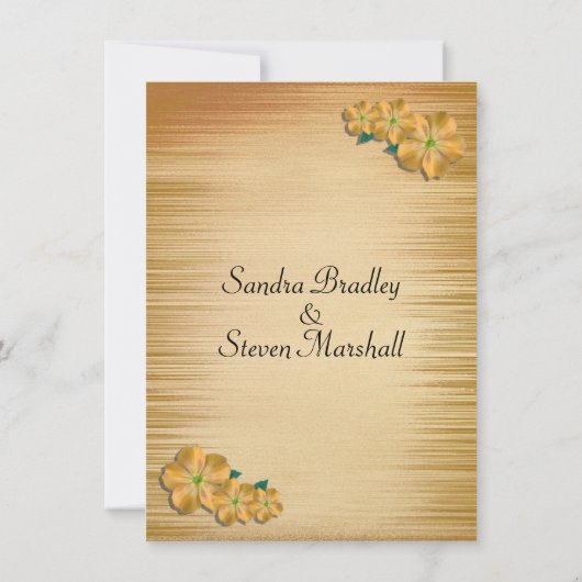 Rustic Flowers Wedding Invitation Kaart (Achterkant)