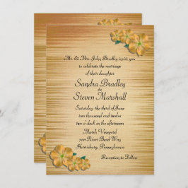 Rustic Flowers Wedding Invitation Kaart