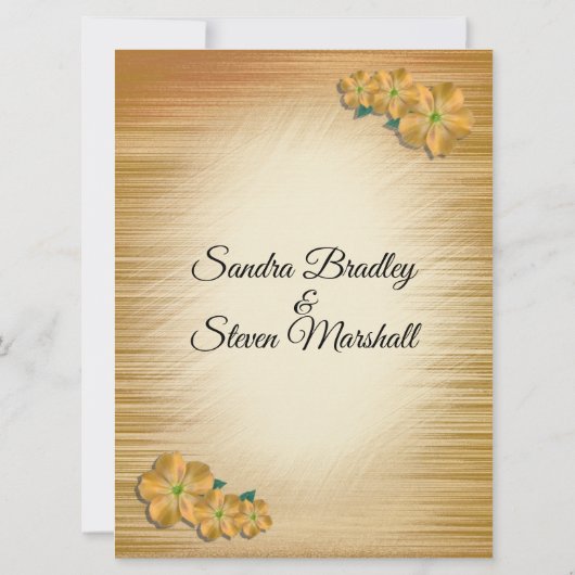 Rustic Flowers Wedding Invitation Kaart (Achterkant)