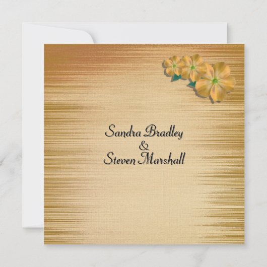 Rustic Flowers Wedding Invitation Kaart (Achterkant)