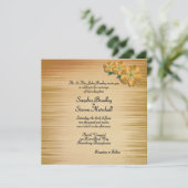 Rustic Flowers Wedding Invitation Kaart (Staand voorkant)