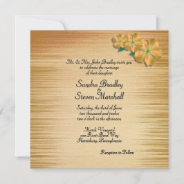 Rustic Flowers Wedding Invitation Kaart