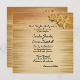 Rustic Flowers Wedding Invitation Kaart
