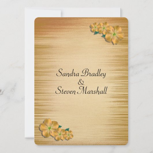 Rustic Flowers Wedding Invitation Kaart (Achterkant)