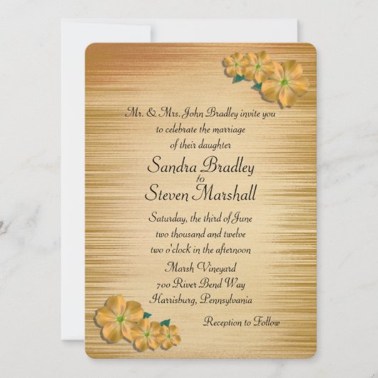 Rustic Flowers Wedding Invitation Kaart (Voorkant)