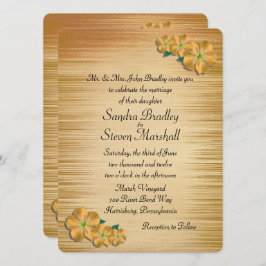 Rustic Flowers Wedding Invitation Kaart