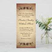 Rustic Flowers Wedding Invitation Kaart (Staand voorkant)
