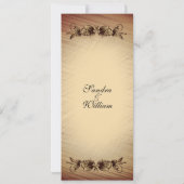 Rustic Flowers Wedding Invitation Kaart (Achterkant)