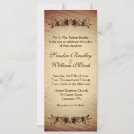 Rustic Flowers Wedding Invitation Kaart