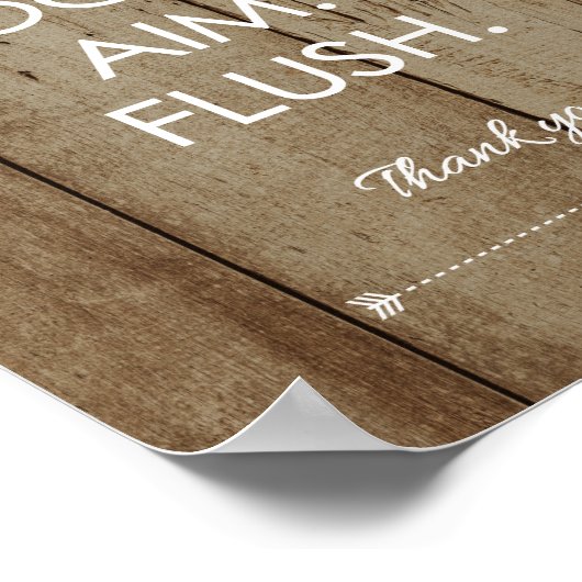 Rustic Focus Aim Flush Funny Bathroom Sign. Poster (Hoek)