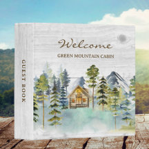 Rustic Foggy Forest Mountain Cabin Guest Book