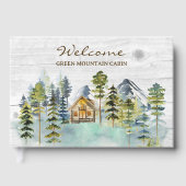 Rustic Foggy Forest Mountain Cabin Guest Book Gastenboek (Voorkant)