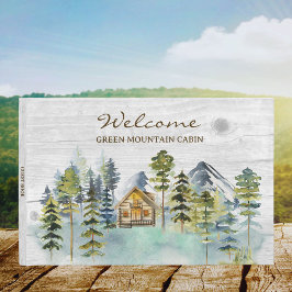 Rustic Foggy Forest Mountain Cabin Guest Book Gastenboek