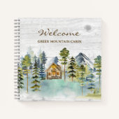 Rustic Foggy Forest Mountain Cabin Guest Book Notitieboek (Voorkant)