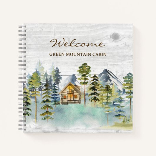 Rustic Foggy Forest Mountain Cabin Guest Book Notitieboek (Voorkant)