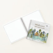 Rustic Foggy Forest Mountain Cabin Guest Book Notitieboek (Binnen)