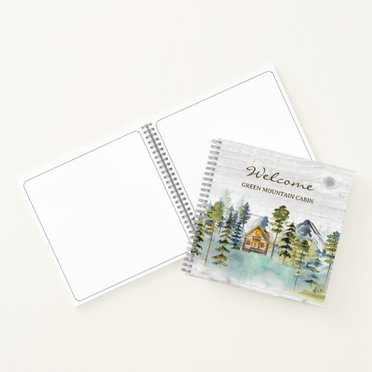 Rustic Foggy Forest Mountain Cabin Guest Book Notitieboek (Binnen)