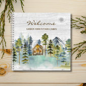 Rustic Foggy Forest Mountain Cabin Guest Book Notitieboek