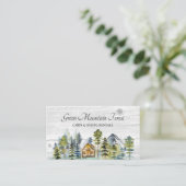Rustic Foggy Forest Mountain Cabin Visitekaartje (Staand voorkant)
