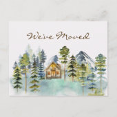 Rustic Foggy Forest Mountain Cabin We verhuisd Briefkaart (Voorkant)