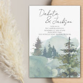 Rustic Foggy Forest Mountain Wedding Invitation Kaart