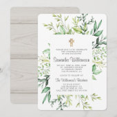 Rustic Foliage Cross bevestiging uitnodiging (Voorkant / Achterkant)