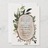 Rustic Foliage Farmhouse Budget QR Code Wedding Kaart (Voorkant)