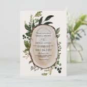Rustic Foliage Farmhouse Budget QR Code Wedding Kaart (Staand voorkant)