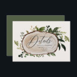 Rustic Foliage Farmhouse Elegant Wedding Details   Informatiekaartje<br><div class="desc">Rustic bruiloft hardhout,  uitnodigen. Met mooie waterverf details. Deze moderne huwelijksuitnodiging zal zeker de stijl bepalen voor je grote dag.</div>