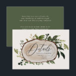 Rustic Foliage Farmhouse Elegant Wedding Details   Informatiekaartje<br><div class="desc">Rustic bruiloft hardhout,  uitnodigen. Met mooie waterverf details. Deze moderne huwelijksuitnodiging zal zeker de stijl bepalen voor je grote dag.</div>