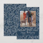 Rustic Foliage Happy Thanksgiving-fotoserie Bedankkaart (Voorkant / Achterkant)