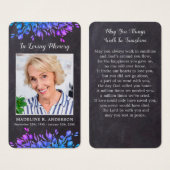 Rustic Foliage Memorial Foto Funeral Prayer Kaart (Voorkant /achterkant)