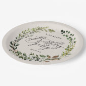 Rustic foliage met feestdag papieren bordje (Gekanteld)