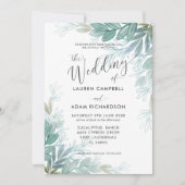 Rustic Foliage Sage Green & Blauwgroen Greenery We Kaart (Voorkant)