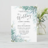 Rustic Foliage Sage Green & Blauwgroen Greenery We Kaart (Staand voorkant)