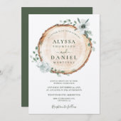 Rustic Foliage Waterverf botanische bruiloft Kaart (Voorkant / Achterkant)