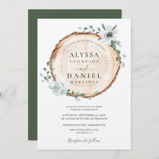 Rustic Foliage Waterverf botanische bruiloft Kaart (Voorkant / Achterkant)