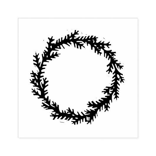 Rustic Folk Art Evergreen - model voor grote afdru Rubberstempel (Afrduk)