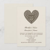 Rustic Folk Art geïnspireerde uitnodiging voor hea (Voorkant / Achterkant)