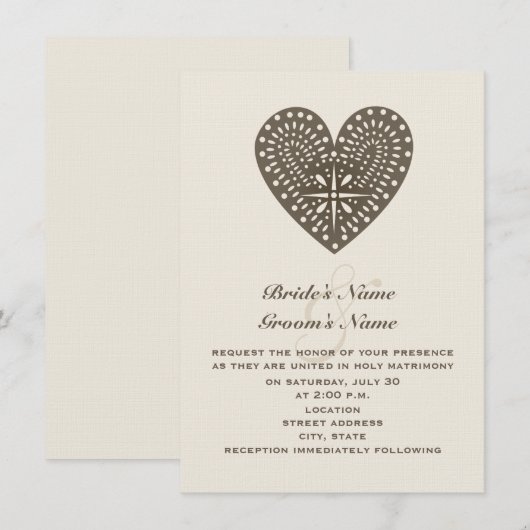 Rustic Folk Art geïnspireerde uitnodiging voor hea (Voorkant / Achterkant)