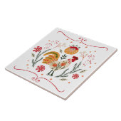 Rustic Folk Art Rooster Tegeltje (Zijkant)