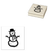 Rustic Folk Art Snowman Kerstwinter Rubberstempel (Gestempeld)