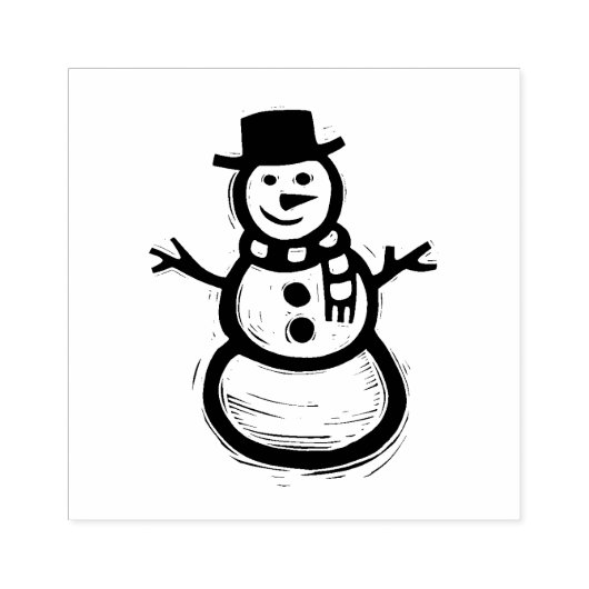 Rustic Folk Art Snowman Kerstwinter Rubberstempel (Afrduk)
