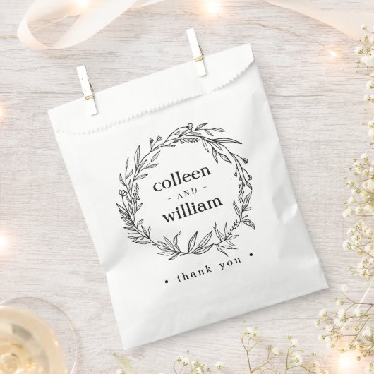 Rustic Folk Wildflower Wreath Bedankzakje (Geknipt)