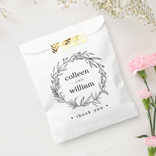 Rustic Folk Wildflower Wreath Bedankzakje (Gezegeld)